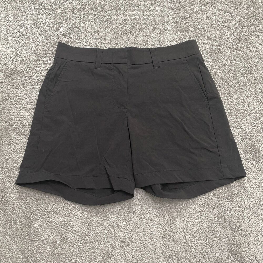 J.Crew High Rise Bermuda Shorts Womens 00 solid Black Snap Button Casual Classic